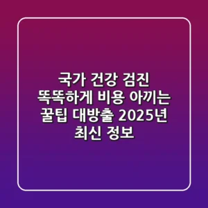 국가 건강 검진, 똑똑하게 비용 아끼는 꿀팁 대방출! (2025년 최신 정보)