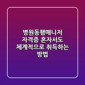 병원동행매니저 자격증, 혼자서도 체계적으로 취득하는 방법