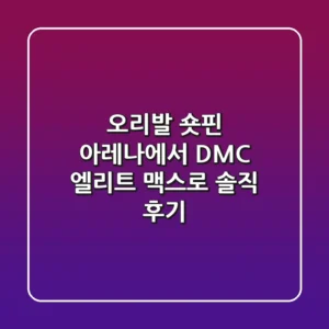 오리발 숏핀: 아레나에서 DMC 엘리트 맥스로! 솔직 후기