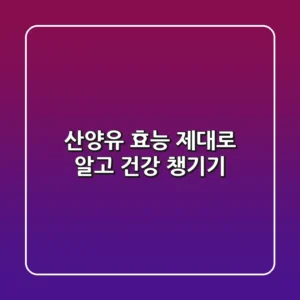 산양유 효능 제대로 알고 건강 챙기기!