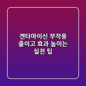 겐타마이신, 부작용 줄이고 효과 높이는 실전 팁
