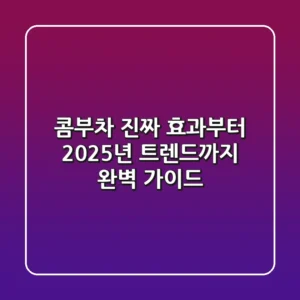 콤부차, 진짜 효과부터 2025년 트렌드까지 완벽 가이드