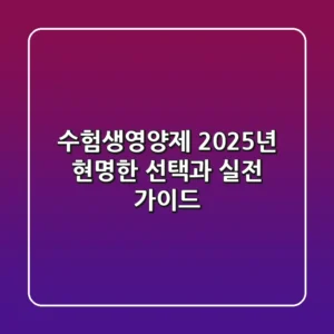 수험생영양제, 2025년 현명한 선택과 실전 가이드