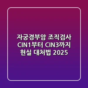 자궁경부암 조직검사, CIN1부터 CIN3까지 현실 대처법 (2025)