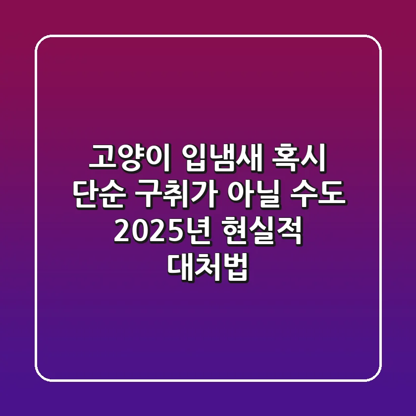 고양이 입냄새, 혹시 단순 구취가 아닐 수도? 2025년 현실적 대처법