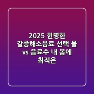 2025 현명한 갈증해소음료 선택: 물 vs. 음료수, 내 몸에 최적은?