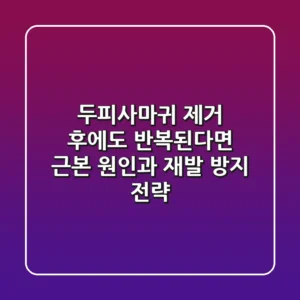 두피사마귀 제거 후에도 반복된다면? 근본 원인과 재발 방지 전략