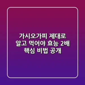 가시오가피, 제대로 알고 먹어야 효능 2배! 핵심 비법 공개