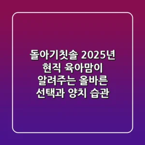 돌아기칫솔, 2025년 현직 육아맘이 알려주는 올바른 선택과 양치 습관