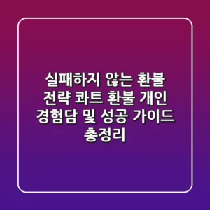 "실패하지 않는 환불 전략", 콰트 환불 개인 경험담 및 성공 가이드 총정리