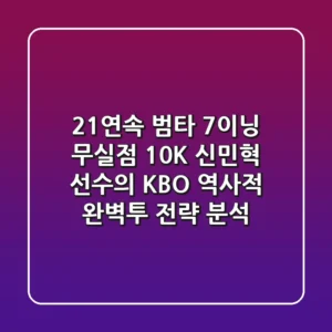 “21연속 범타, 7이닝 무실점 10K”, 신민혁 선수의 KBO 역사적 완벽투 전략 분석