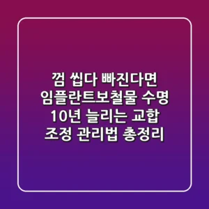 "껌 씹다 빠진다면?", 임플란트보철물 수명 10년 늘리는 교합 조정 관리법 총정리