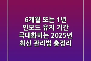 “6개월 또는 1년?”, 인모드 유지 기간 극대화하는 2025년 최신 관리법 총정리