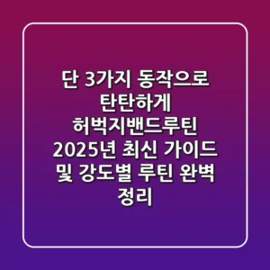 "단 3가지 동작으로 탄탄하게", 허벅지밴드루틴, 2025년 최신 가이드 및 강도별 루틴 완벽 정리