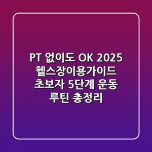 "PT 없이도 OK", 2025 헬스장이용가이드: 초보자 5단계 운동 루틴 총정리