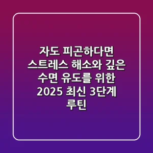 "자도 피곤하다면?", 스트레스 해소와 깊은 수면 유도를 위한 2025 최신 3단계 루틴