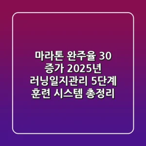 "마라톤 완주율 30% 증가", 2025년 러닝일지관리 5단계 훈련 시스템 총정리