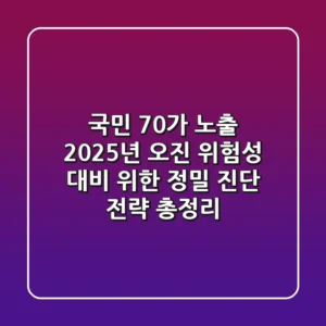 "국민 70%가 노출", 2025년 오진 위험성 대비 위한 정밀 진단 전략 총정리